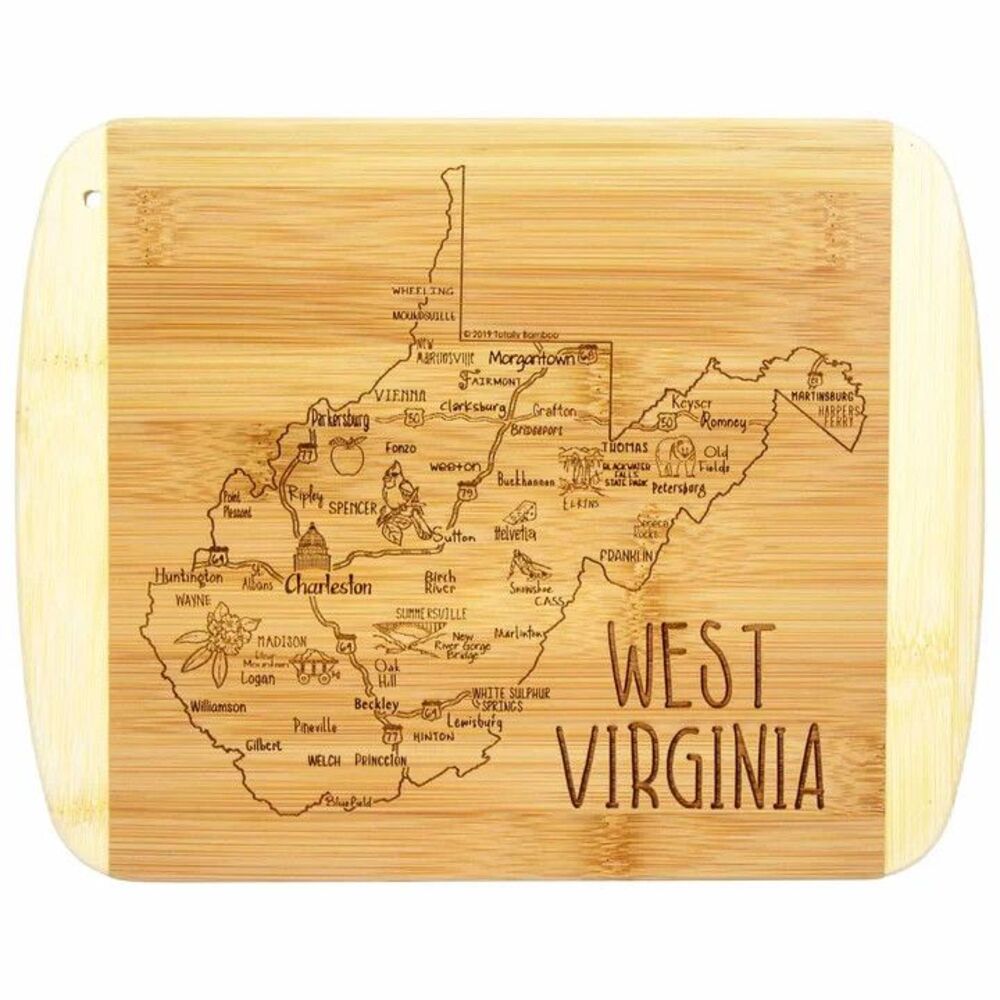 Totally Bamboo West Virginia State Serving Cutting Board WV Charcuterie WVU Gift